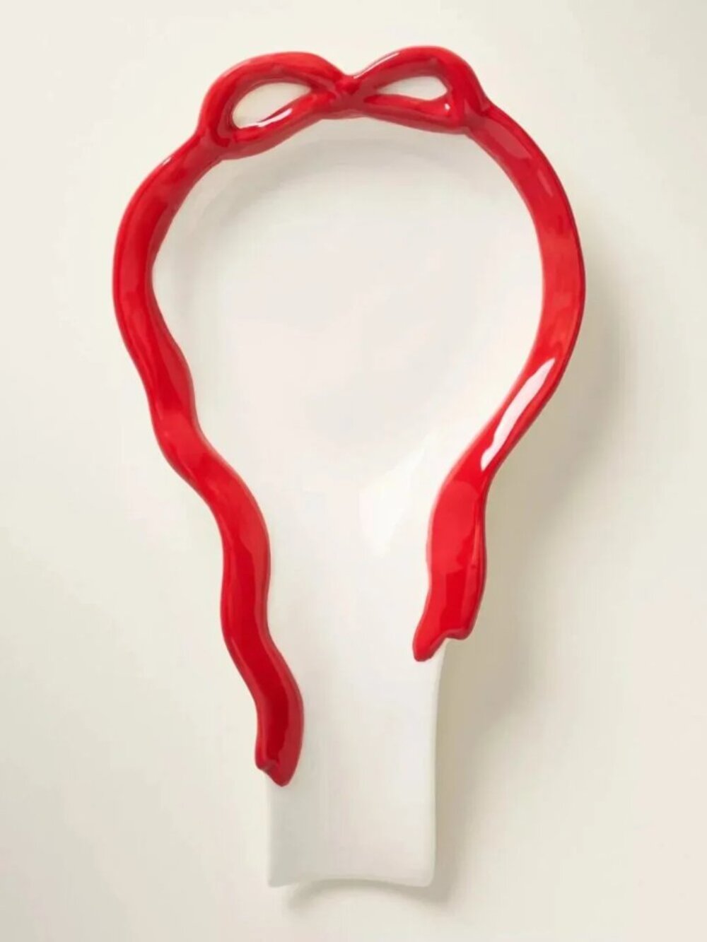 Anthropologie Benedita Bow Stoneware Spoon Rest Perfect for Christmas, Red